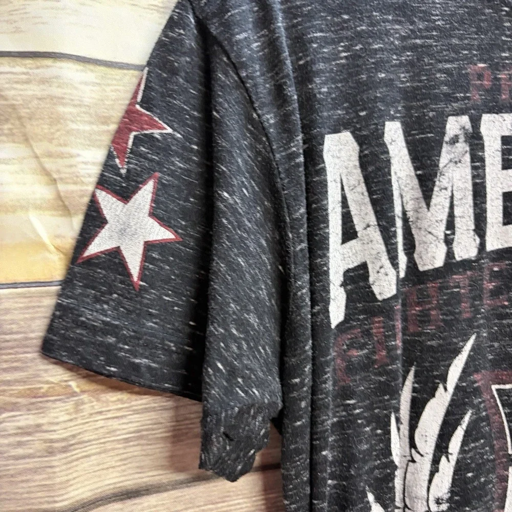 American‎ Fighter by Affliction Men's Small Heathered Black T-Shirt Short Sleeve